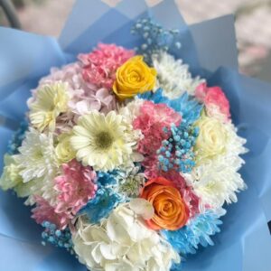 Sunshine & Rainbow Blooms Bouquet: Bright Mixed Flower Arrangement