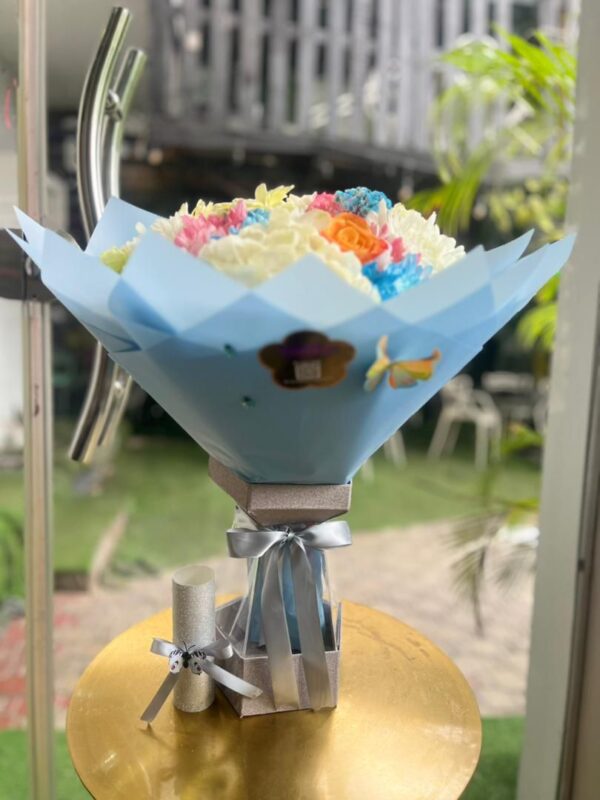 Sunshine & Rainbow Blooms Bouquet: Bright Mixed Flower Arrangement - Image 2
