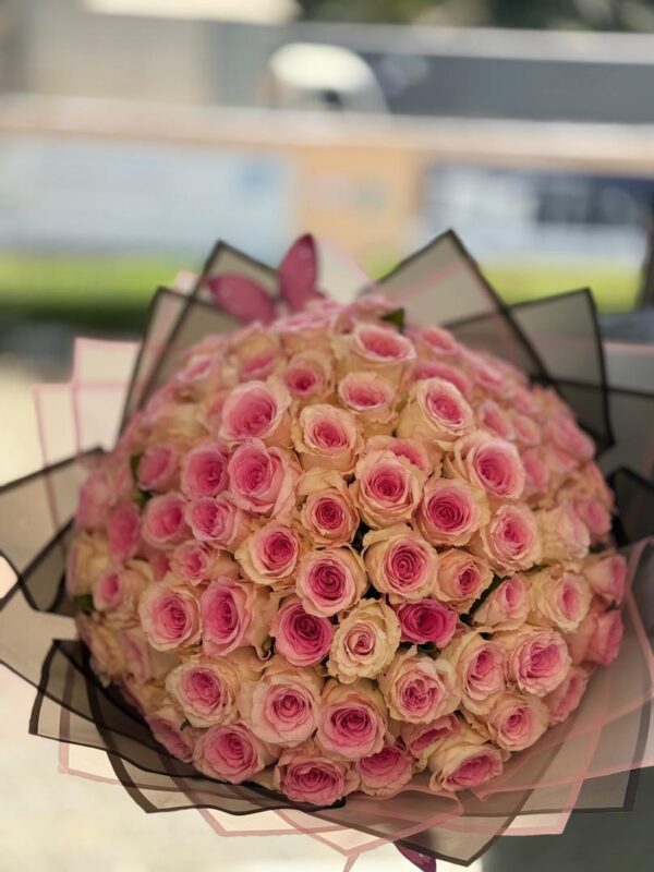 The Grande Pink Perfection Bouquet: 100-Stem Luxury Birthday Roses