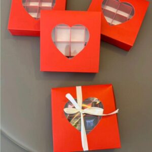 Sweetheart Chocolate Window Boxes: Elegant Red Gift Set