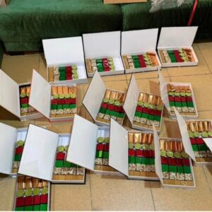 Artisan Holiday Harvest Chocolate Tray – Hand-Dipped Pistachio Pralines & Gold-Leaf Truffles