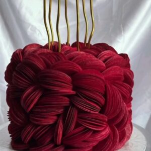 The Crimson Ruffle Duo-Flavour Luxury Celebration Cake