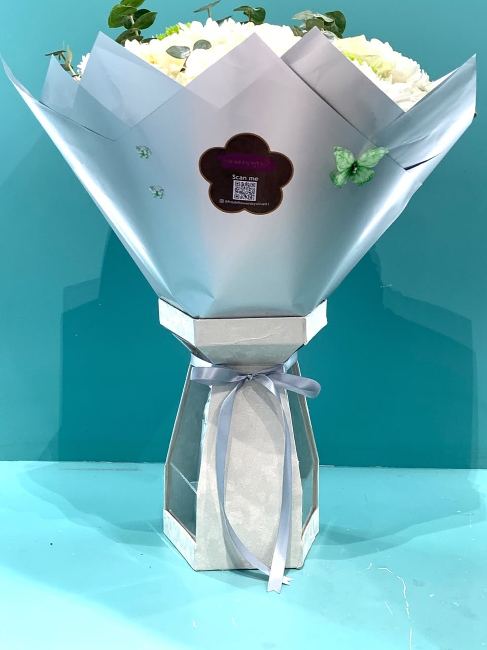 The Platinum Serenity Pedestal Floral Arrangement - Image 2