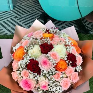The Sunset Symphony Luxury Mixed Rose Bouquet